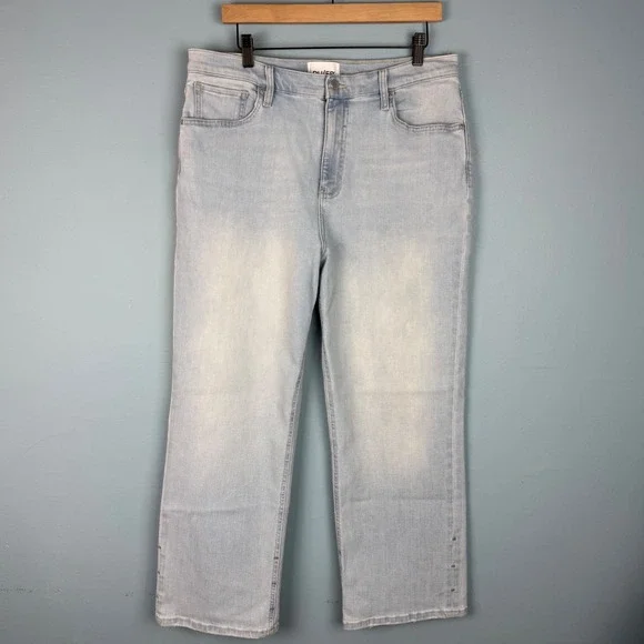 DU/ER Womens Size 33x28 Light Blue Wash Wide Leg Performance Stretch Denim Jeans - Picture 2 of 7